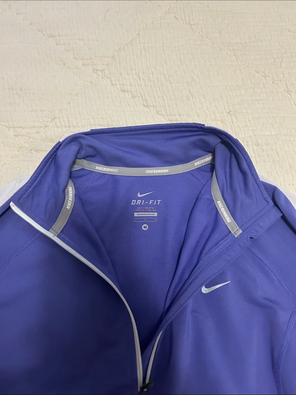 Nike Purple Quarter-Zip Athletic Pullover with White Accents